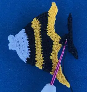 Crochet angelfish 2 ply joining for tail neatening row