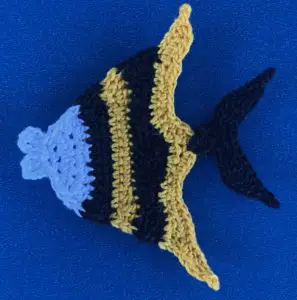 Crochet angelfish 2 ply tail neatened