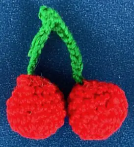 Crochet cherry bunch cherries with stems