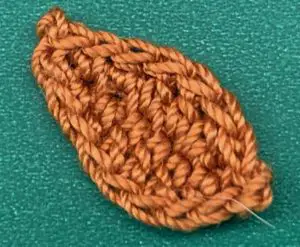 Crochet fox scarf leaf