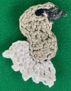 Crochet vulture 2 ply head with eye