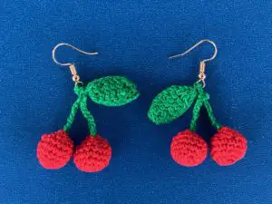 Finished crochet cherry bunch earrings landscape