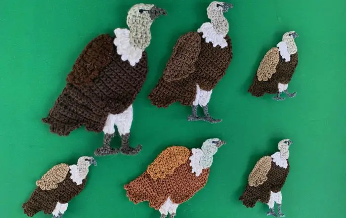 Finished crochet vulture 2 ply group landscape