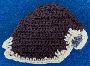 Crochet cowrie shell 2 ply grey piece joined