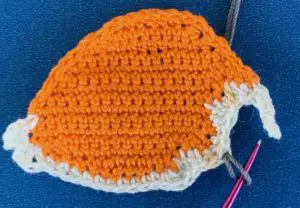 Crochet golden cowrie shell 2 ply joining for grey piece