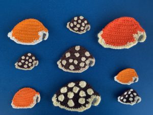 Finished crochet cowrie shell 2 ply group landscape