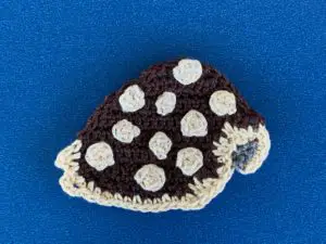 Finished crochet cowrie shell pattern 2 ply landscape