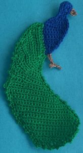 Crochet peacock 2 ply bottom leg