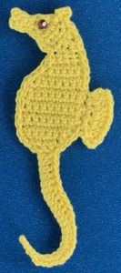 Crochet seahorse 2 ply head with eye