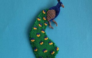 Finished crochet peacock 2 ply landscape