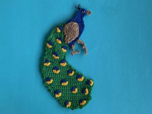 Finished crochet peacock tutorial 4 ply landscape