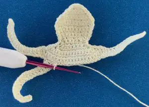 Crochet octopus 2 ply third leg