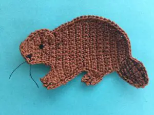 Finished crochet beaver tutorial 4 ply landscape