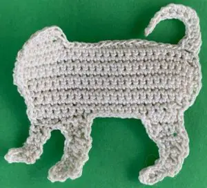 Crochet jack russell 2 ply body with front leg