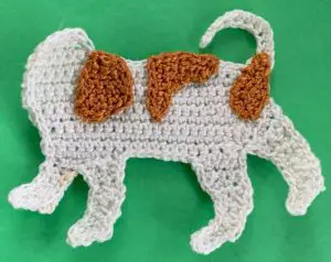 Crochet jack russell 2 ply body with markings