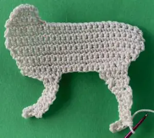 Crochet jack russell 2 ply body with second leg
