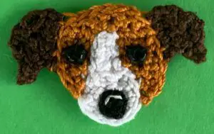 Crochet jack russell 2 ply head with eyes