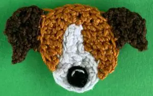 Crochet jack russell 2 ply head with nose