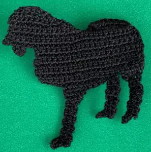 Crochet panther 2 ply first front leg