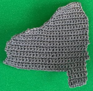 Crochet schnauzer 2 ply body with first leg