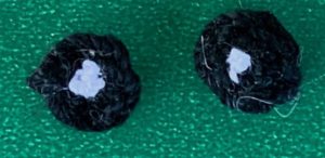 Crochet schnauzer 2 ply eyes with dots