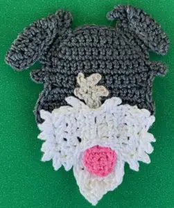 Crochet schnauzer 2 ply head with ears down
