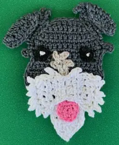 Crochet schnauzer 2 ply head with eyes
