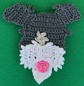 Crochet schnauzer 2 ply head with muzzle