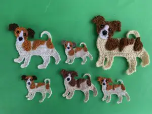 Finished crochet jack russell 2 ply group landscape