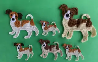 Finished crochet jack russell 2 ply group landscape