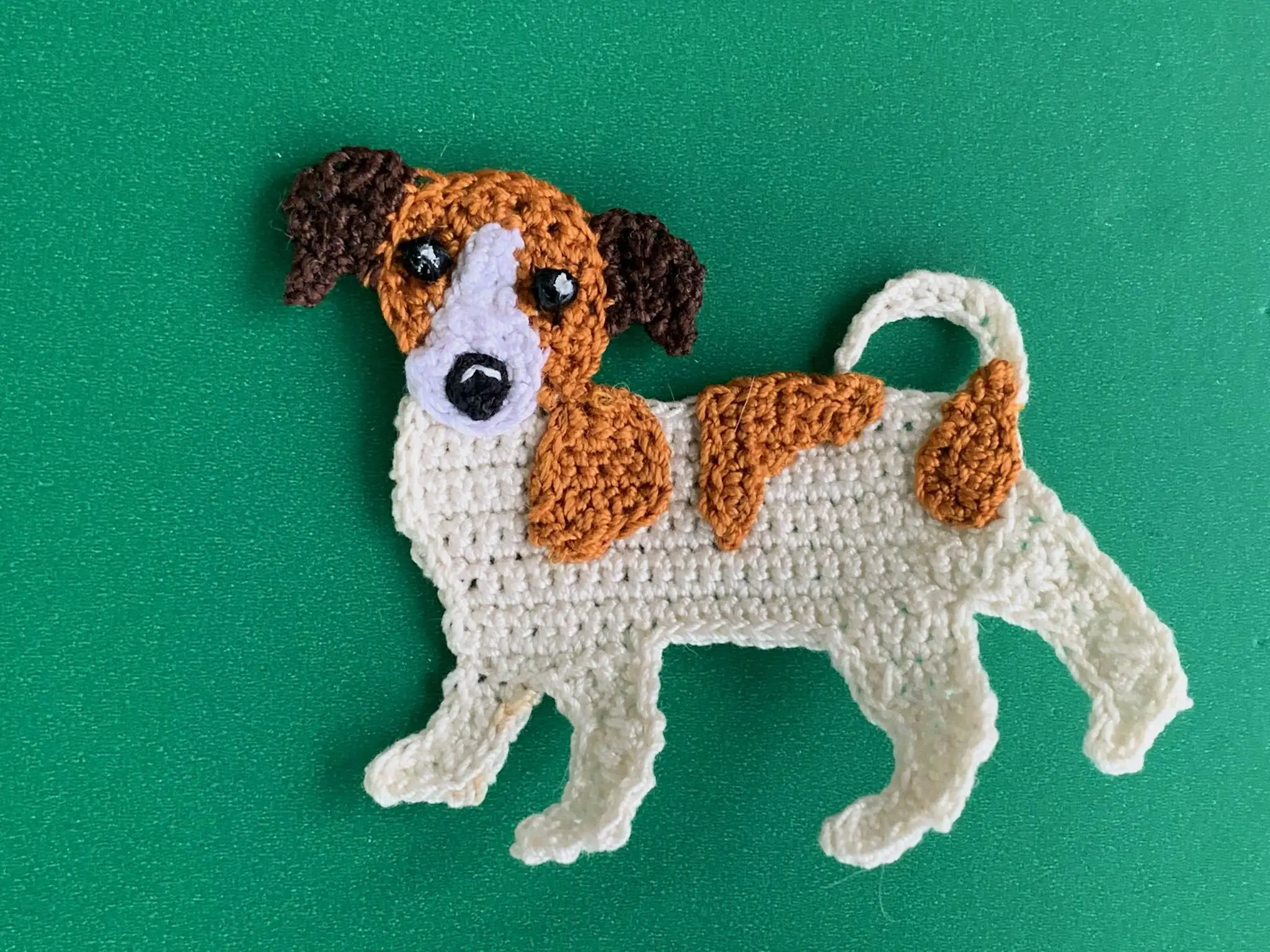 Finished crochet jack russell 2 ply landscape