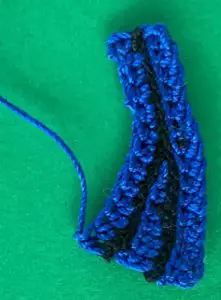 Crochet lady 2 ply pleat row 5