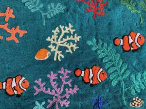 Crochet sea towel clown fishes