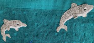 Crochet sea towel dolphins