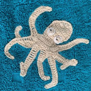 Crochet sea towel plain octopus
