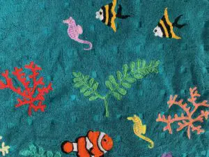 Crochet sea towel seaweed