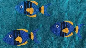 Crochet sea towel tropical fish