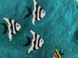 Crochet sea towel white angelfish