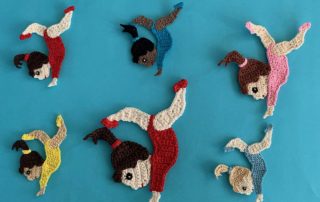 Finished crochet gymnast 2 ply group landscape 1