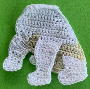 Crochet French bulldog 2 ply back foot