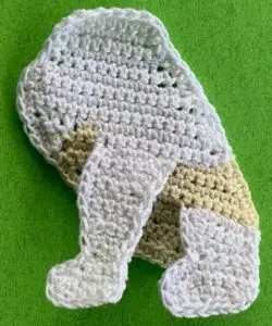 Crochet French bulldog 2 ply back leg neatened