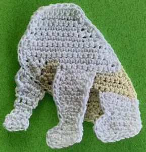 Crochet French bulldog 2 ply far front leg
