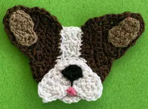 Crochet French bulldog 2 ply head with inner ears