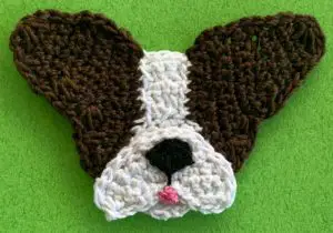 Crochet French bulldog 2 ply head with muzzle