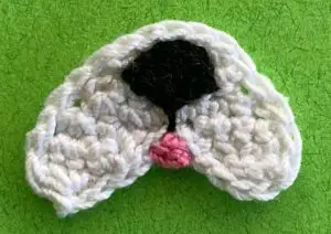 Crochet French bulldog 2 ply muzzle with nose
