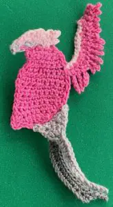 Crochet galah 2 ply front wing dark pink