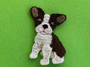 Finished crochet French bulldog pattern 2 ply landscape