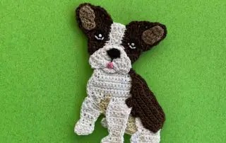Finished crochet French bulldog 2 ply landscape