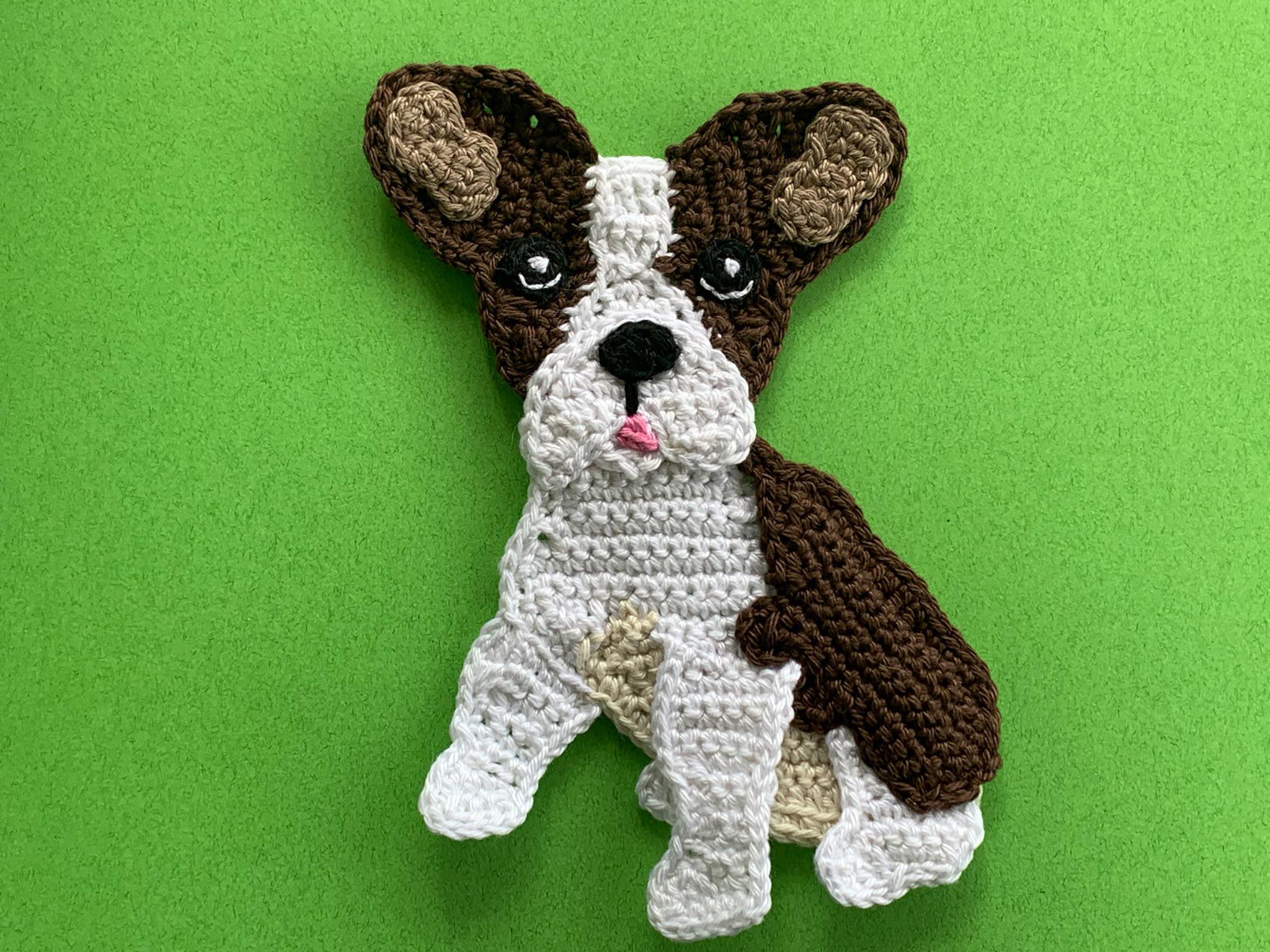Finished crochet French bulldog 4 ply landscape