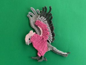 Finished crochet galah tutorial 4 ply landscape